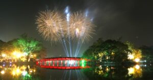 Fireworks at Hoan Kiem Lake