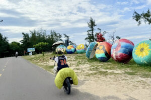 The 12-year-old boy trained hard before starting the journey